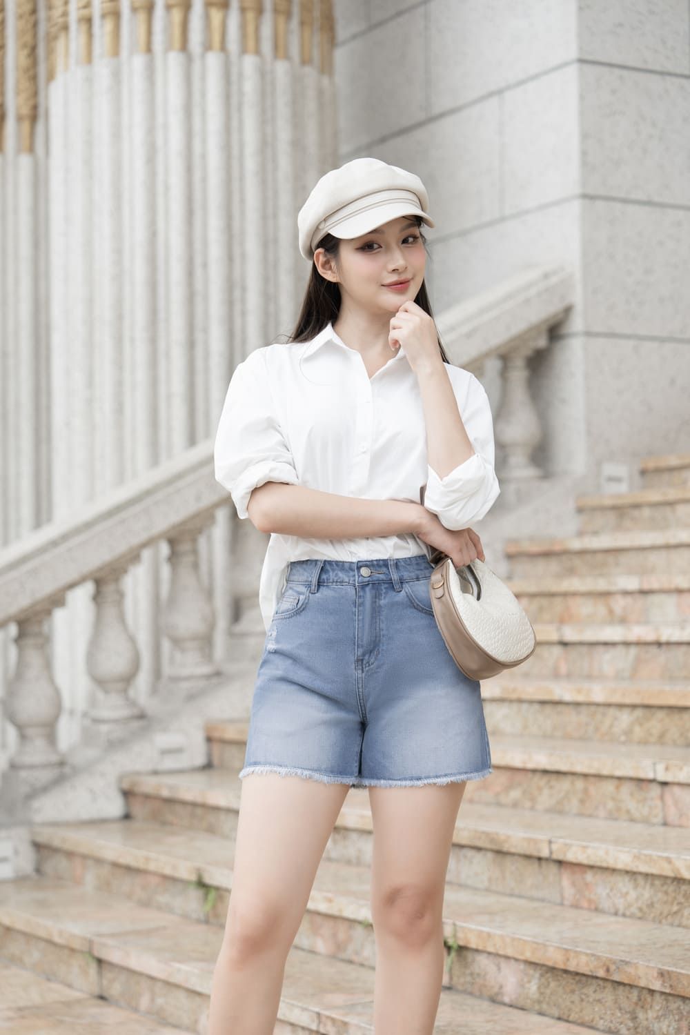 Quần short jean nữ